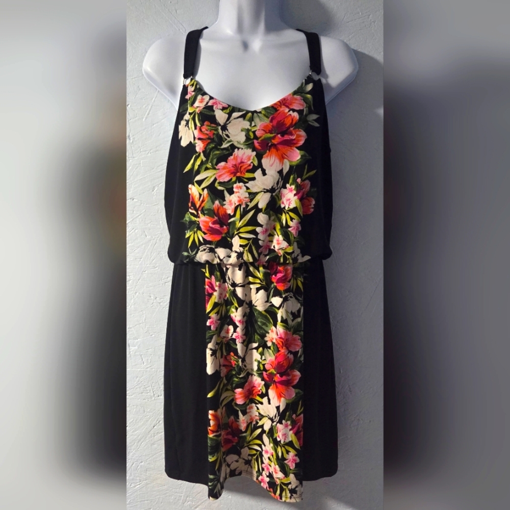 White House Black Market Floral Sleeveless Blouson Dress - Women's Small